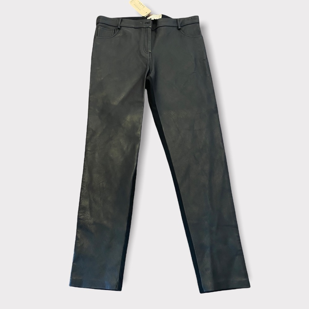 Nicole Miller  Leather leggings 100% soft sheep leather Skinny pant  NEW